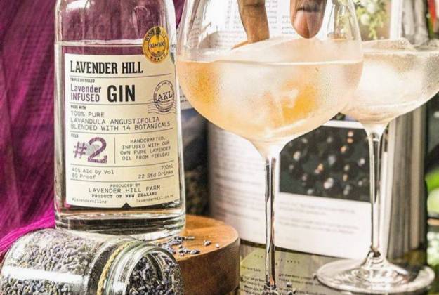 saffron Gin from Lavender Hill craft distillery in Riverhead Auckland