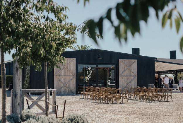 Closeup of wedding table setting