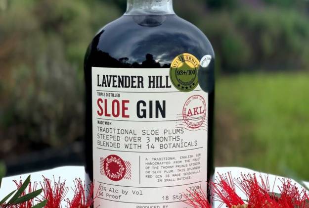 Sloe Gin from Lavender Hill craft distillery in Riverhead Auckland
